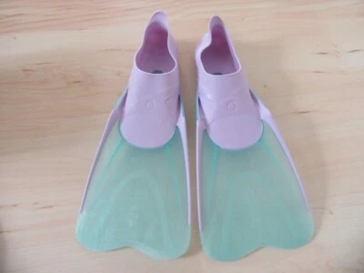 gut erhaltene Schwimmflossen von Subea für Mädchen, Gr. 34/35, rosa-türkis - Bild 1 von 4