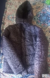 Girls Puffy Purple Winter Jacket I LargeI Purple And Black - Picture 1 of 2