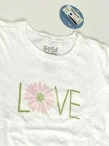 Life is Good Easy Style Tee TShirt NWT Sz S 5-6,M 7-8,L 10 Girl Love White Daisy - Picture 1 of 8