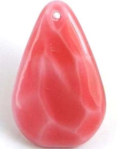 Cuentas colgantes de lágrima de vidrio checo 38x23 mm - madreselva - Imagen 1 de 3