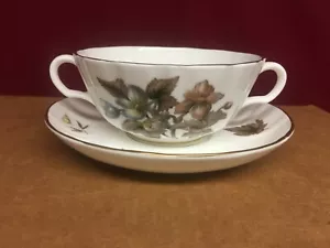 Royal Worcester Dorchester Cream Soup Bowl & Saucer Set - Picture 1 of 5