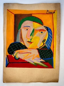 Pablo Picasso COA art painting original drawing vintage paper signed stamped - Picture 1 of 3