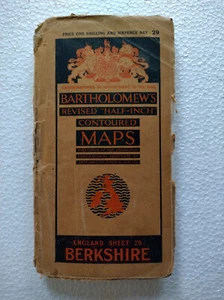 Vintage Bartholomäus überarbeitete halbe Zoll konturierte TUCH Karte braune Abdeckung - Bild 1 von 1