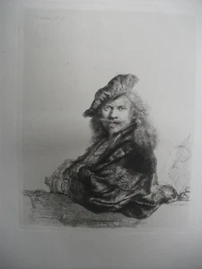 AMAND DURAND HELIOGRAVURE OF REMBRANDT ETCHING SELF PORTRAIT THE PORTFOLIO 1879 - Picture 1 of 4