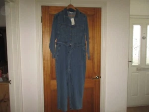 Marks & Spencer denim belted jumpsuit 18 BNWT - Picture 1 of 9