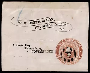 1876 c. 1d Pink W.H.Smith & Son London Advertising Ring to Copenhagen - Picture 1 of 2