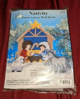 Design Works # 16038 Nativity Plastic Canvas Wall Decor Kit Christmas Brand New - Image 1 of 2