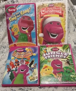 Lot 4 Barney DVD Can You Sing That Song A Very Merry Christmas Jungle friends  - Picture 1 of 5