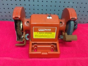 Vintage Montgomery Ward Powr Kraft 5" Tischschleifmaschine 120 V 60 Hz 3600 U/min - Bild 1 von 12