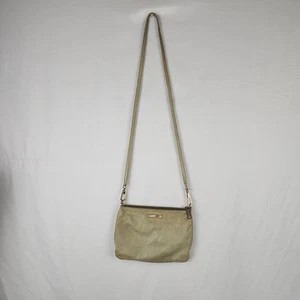 Rebecca Minkoff 5 Zip Soft Leather Greige Crossbody Bag Lined Y2K Minimal - Picture 1 of 14