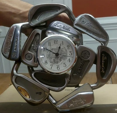 Настенные часы ручной работы с перепрофилированной клюшкой для гольфа — винтажные переработанные айроны для гольфа — уникальные  - Изображение 1 из 4