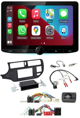 Kenwood Lenkrad USB DAB Bluetooth Autoradio für Kia Rio UB 2011-2015 schwarz - Bild 1 von 4