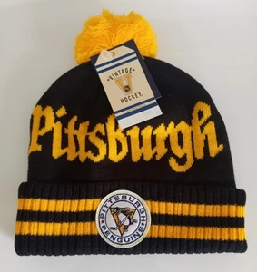 Fanatics Pittsburgh Penguins NHL Vintage Hockey Bommel Bündchen Strick Beanie Mütze Einheitsgröße - Bild 1 von 4