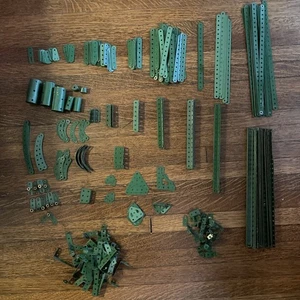 Vintage Lot of MECCANO Green Metal Parts • 300+ Pieces • about late 50's. - Picture 1 of 3