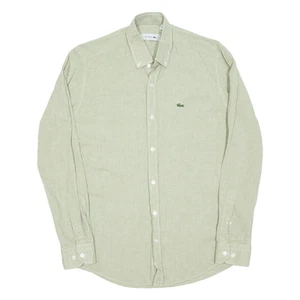 LACOSTE Mens Plain Shirt Green Long Sleeve S - Picture 1 of 6