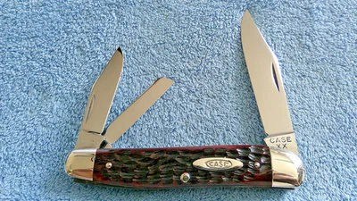 Cuchillo Whittler Case 1940-1964 6380 hueso rojo prístino sin usar Foto 1 de 4