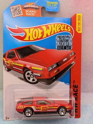 2015 Hot Wheels DMC DELOREAN NO184✰red;5sp;10✰HW RACE TRACK ACES✰Factory - Изображение 1 из 3