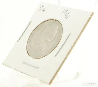 1941 Jefferson $0.05 (five cent) nickel US Coin, circulated, "Fine" condition - Image 1 of 4