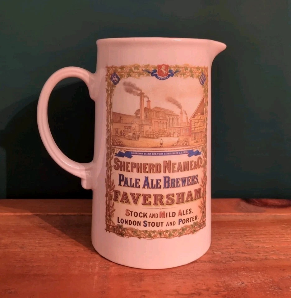 Shepherd Neame & Co Faversham Brewers Ceramic Beer Water Jug Breweriana Pub Bar - Image 1 of 4