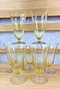 Fosteria Topaz Footed Water Goblets~~5099~~Set of 6 - Picture 1 of 10