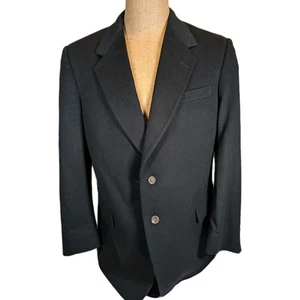 Tallia Uomo Schwarz Kaschmir Wolle Zwei Knopf Blazer Sport Mantel Herren 44R - Bild 1 von 11
