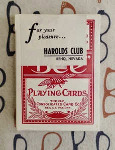 Harold's Club Casino Reno NV "For Your Pleasure" Playing Card Deck Red Bee - Picture 1 of 4