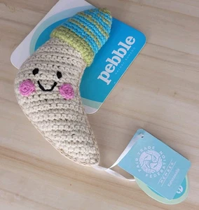 Pebble Fair Trade Crochet Cotton Moon Rattle NWT Baby Gift Pretend - Picture 1 of 3