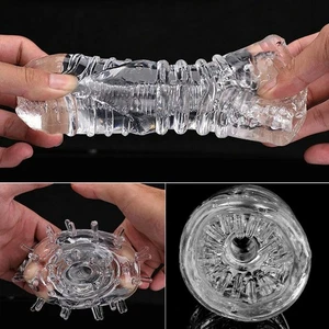 Transparent Male Masturbator Cup Masturbation Vagina Oral Sleeve Stroker - Picture 1 of 8