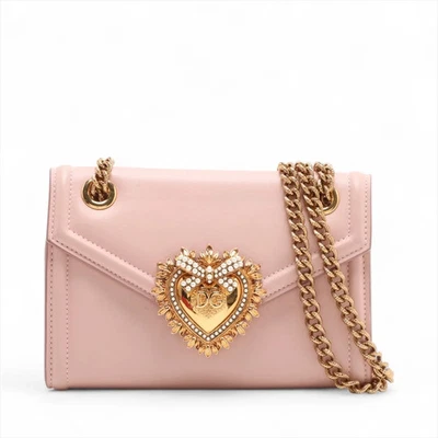 Dolce & Gabbana Devotion Leather Chain Shoulder Bag Pink - image 1 of 4