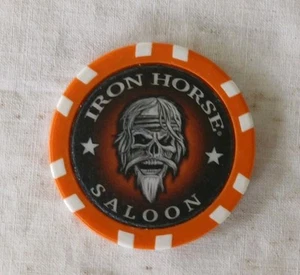 Iron Horse Saloon Poker Chip Orange/Weiß Biker Skull Design Official 2024 - Bild 1 von 4