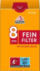 Gizeh Feinfilter 8mm Zigaretten Klebefläche Drehtabak 10x100 - Bild 1 von 1