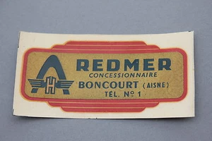 Chromotransfert décalcomanie REDMER concessionnaire Boncourt 50/60 decalcomanie - Imagen 1 de 3