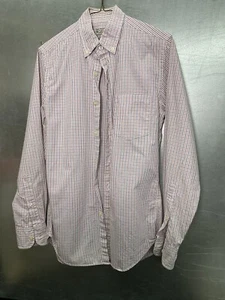 J. Camicia Crew arancione bianco blu a quadri manica lunga taglia extra small - Foto 1 di 3