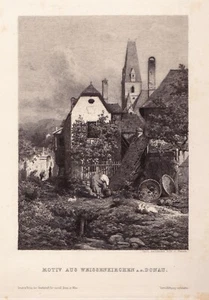 "Weissenkirchen a.d.Donau" Orig.Radierung 1881 von C. Onken - Picture 1 of 2