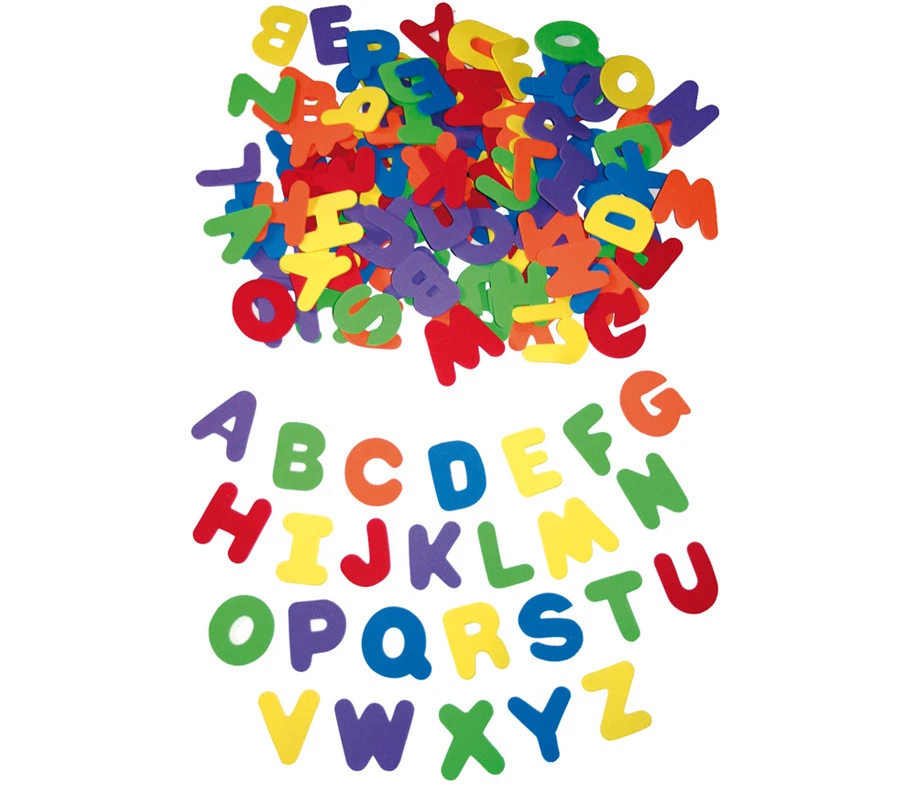 EDUPLAY Moosgummi GROßBUCHSTABEN Alphabet Buchstaben Moosgummibuchstaben bunt 130 Stück