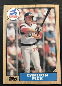 Carlton Fisk 1987 Topps Card #756 ERROR DE ESPALDA error Monte Boston Medias Rojas All-Star - Imagen 1 de 3