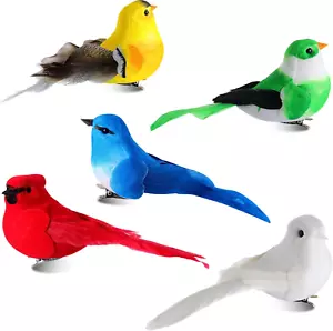 5 Pieces Artificial Birds Fake Birds Christmas Halloween Pirate Parrot Feathered - Picture 1 of 6