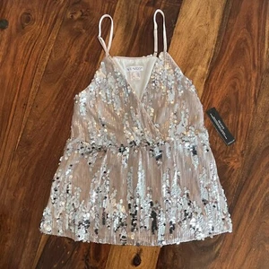 VENUS Sexy Shiny Sequin Embellished Lined Tank Top Dressy Size S - Picture 1 of 8