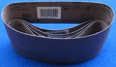 5 Pack! 3M 761D 60 Grit 3 Inch X 18 Inch Sanding Belt - 5 Belts In Total • 17.89$