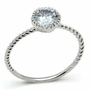 CLEARANCE----SILVER TONE SOLITAIRE 0.75 CT CZ ENGAGEMENT RING SIZE 9 - Picture 1 of 3