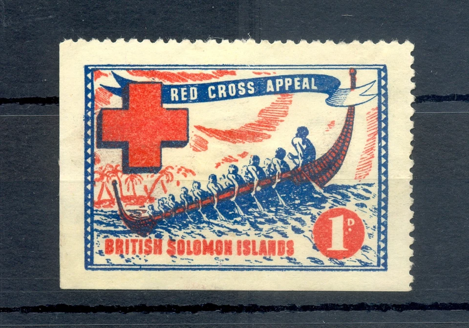 ISLAS SALOMÓN BRITÁNICAS - SELLO PÓSTER CRUZ ROJA - (*) --RARO  Foto 1 de 1