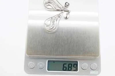 Brincos pendurados de ouro branco 14K com diamante #25613B - Imagem 1 de 4