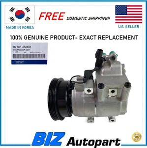 GENUINE⭐A/C COMPRESSOR W/CLUTCH FOR 2000-2002 HYUNDAI ACCENT # 97701-25000