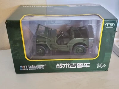 KDW 1:18th Scale Diecast Military Jeep Boxed New! - Image 1 of 4