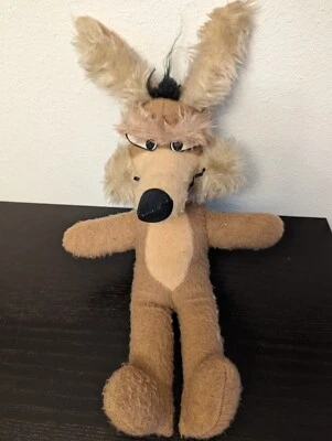 Wile E Coyote 长毛绒 17 英寸华纳兄弟填充动物玩具 20 世纪 70 年代? — 第 1/4 张图片