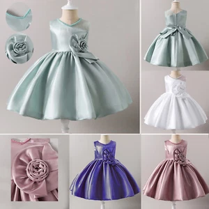 Flower Girls Princess Dress Kids Party Pageant Wedding Bridesmaid Petals Dress - Picture 1 of 21