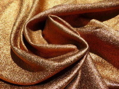 Lambskin leather hide Pebble Grain Metallic Copper Shimmery buttery soft drapey - Image 1 of 4
