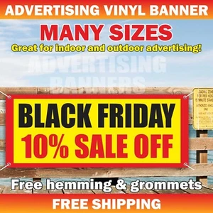 BLACK FRIDAY SALE Advertising Banner Vinyl Sign Clearance Discount Big Save %Off - Picture 1 of 5
