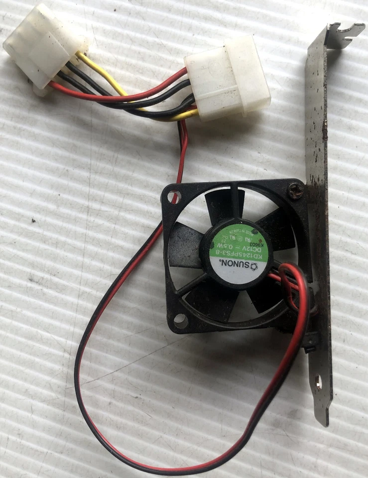 Vintage SUNON / AVC Desktop Computer Rear-Mount 12V 0.5W Cooling Fan w/ Bracket - Image 1 of 4