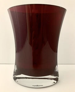 Bombay Glass Vase Red Sommerso Art Crystal Made in Poland 8" - Picture 1 of 6